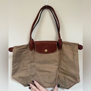 Tan Le Pliage Original M Longchamp Tote Bag